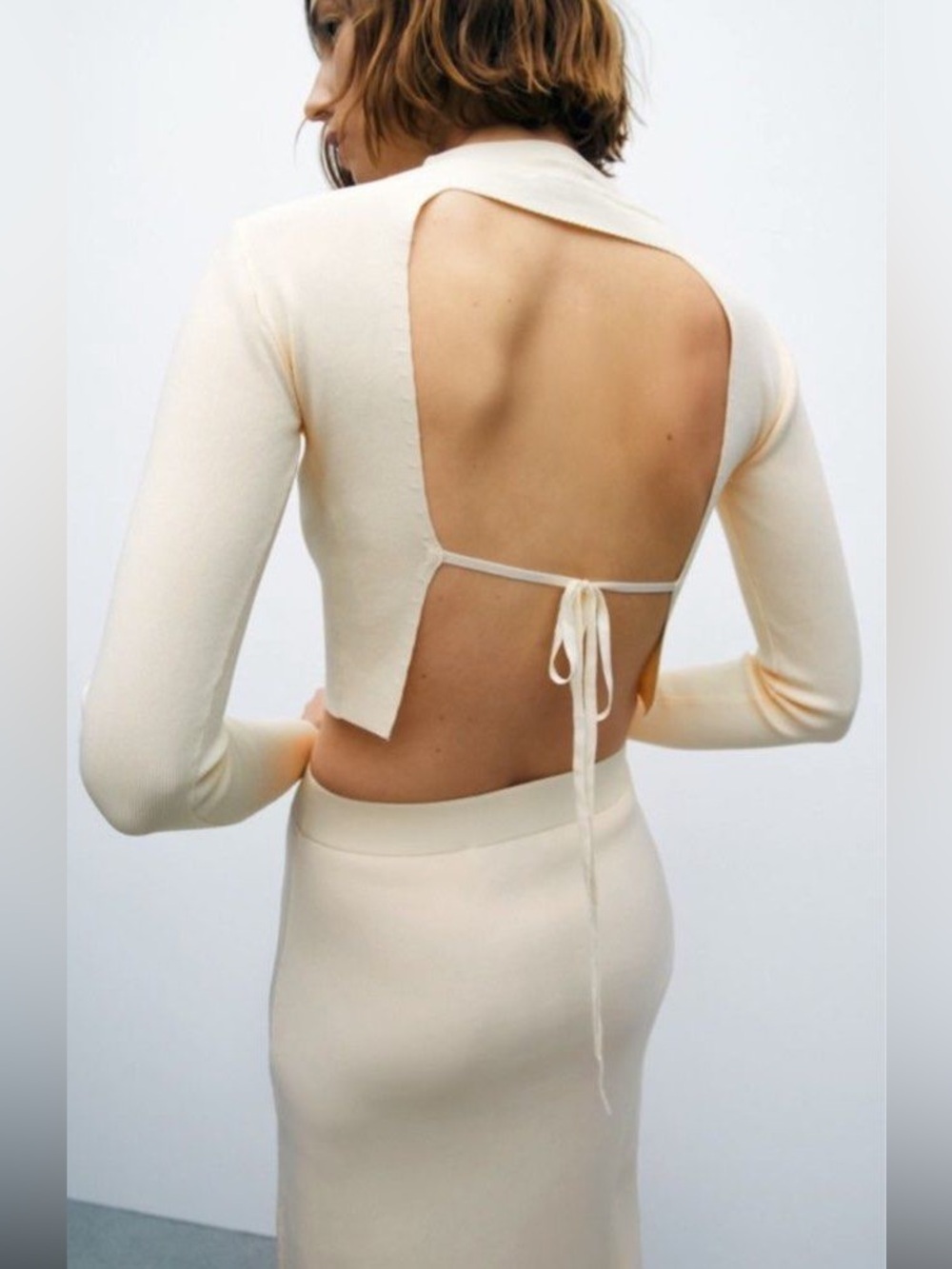 ZARA Knot Open-Back Long Sleeve